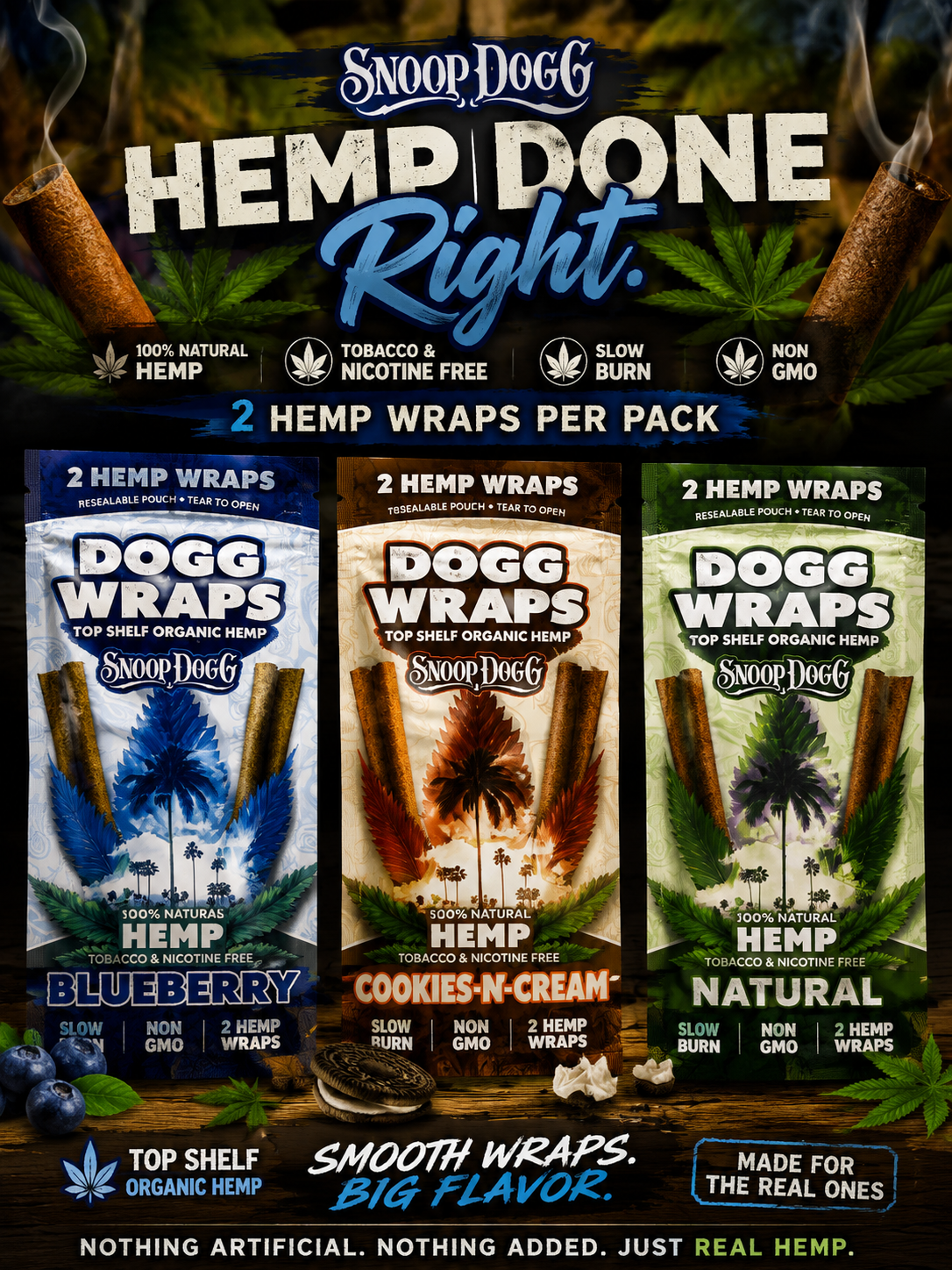 DOGGGWRAPS Organic Hemp Wraps 2ct