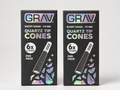 GRAV Wraps Black Quartz Tip Cones Short Kings / 70mm Black Quartz Tip - 10204