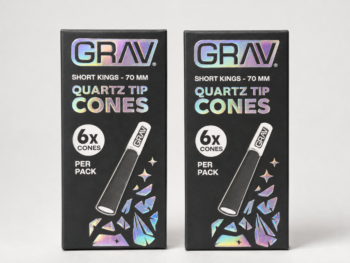 GRAV Wraps Black Quartz Tip Cones Short Kings / 70mm Black Quartz Tip - 10204